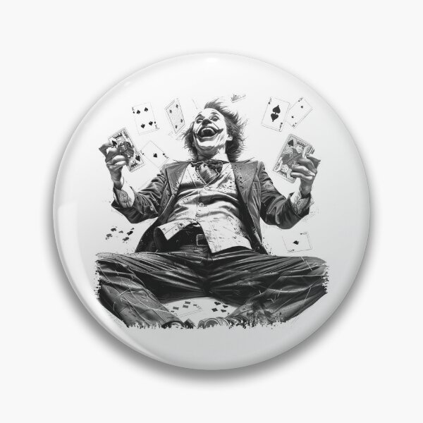 Item preview, Mad Clown Card Dealer – Dark Joker Vibes Playing Cards Black & White designed and sold by inkoutninja.
