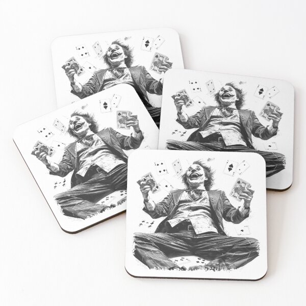 Item preview, Mad Clown Card Dealer – Dark Joker Vibes Playing Cards Black & White designed and sold by inkoutninja.