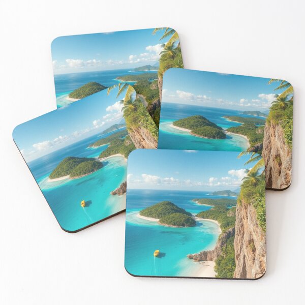 Item preview, Tropical Paradise Island Cliffside Ocean View designed and sold by Vida e Arte.