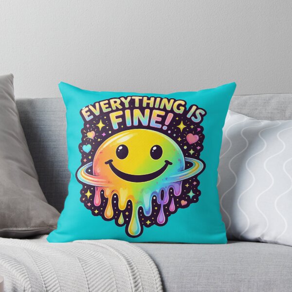Item preview, Everything Is Fine! – Melting Rainbow Smiley Face Funny Anxiety Meme designed and sold by DiamondSkyShirt.