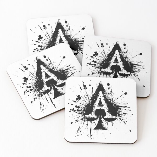 Item preview, Ace of Spades Letter A – Grunge Ink Splatter Poker Card Symbol designed and sold by inkoutninja.