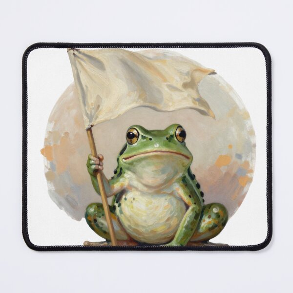Item preview, Beige Flag Frog Neo-Impressionist Fine Art Aesthetic designed and sold by shlepyart.