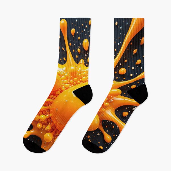 Item preview, Orange Liquid Splash Abstract – Glossy Bubble Burst on Black designed and sold by Kaleidoscope Print.