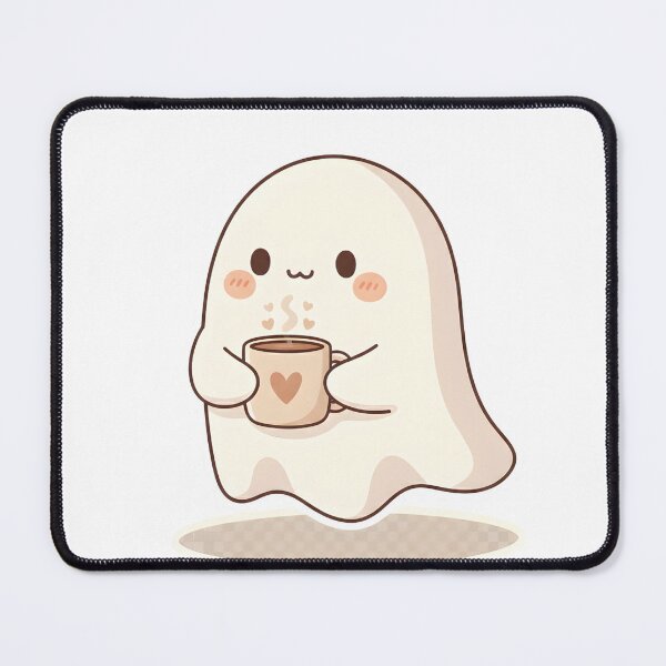 Item preview, Cute Ghost With Coffee – Cozy Kawaii Ghost Illustration designed and sold by Biwbiwty.