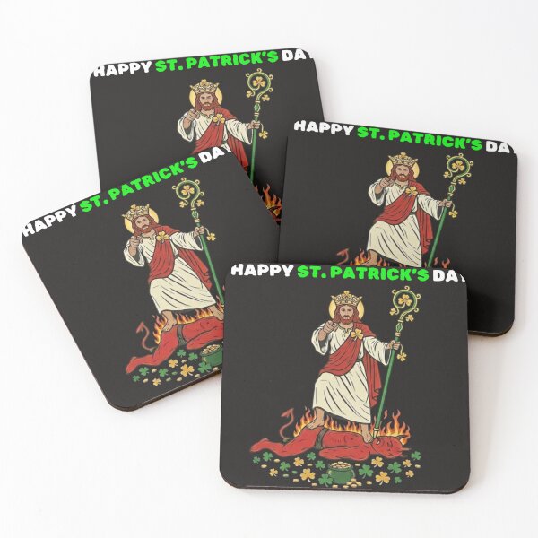 Item preview, St. Patrick's Day | Jesus defeating Satan  designed and sold by UnboundFull.