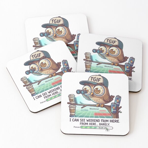 Item preview, I Can See Weekend From Here Funny TGIF Owl Sticker designed and sold by ZYNORAworld.