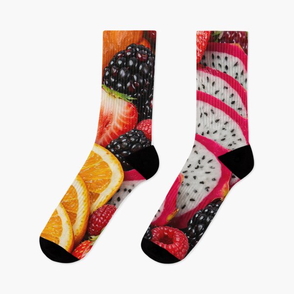 Item preview, Tropical Fruit Collage – Dragon Fruit Citrus Berry Colorful Food Art designed and sold by Kaleidoscope Print.