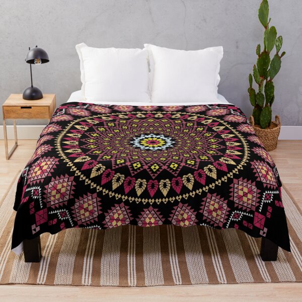 Item preview, Colorful Tribal Mandala with Pink and Gold Geometric Motifs designed and sold by PowerAntShop.