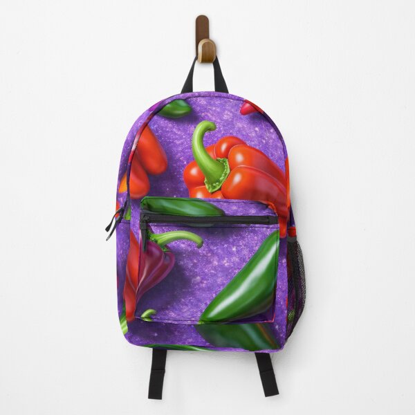 Item preview, Colorful Peppers Pattern – Red Green Purple Chili & Bell Pepper Pop Art designed and sold by Kaleidoscope Print.