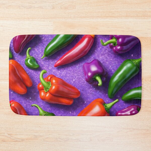 Item preview, Colorful Peppers Pattern – Red Green Purple Chili & Bell Pepper Pop Art designed and sold by Kaleidoscope Print.