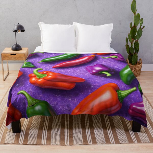 Item preview, Colorful Peppers Pattern – Red Green Purple Chili & Bell Pepper Pop Art designed and sold by Kaleidoscope Print.