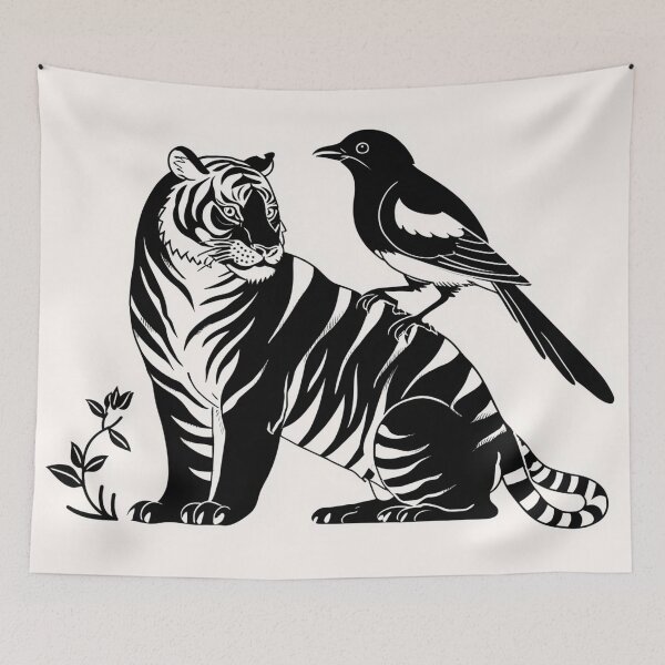 Item preview, Tiger and Magpie designed and sold by bubblyrainbow.