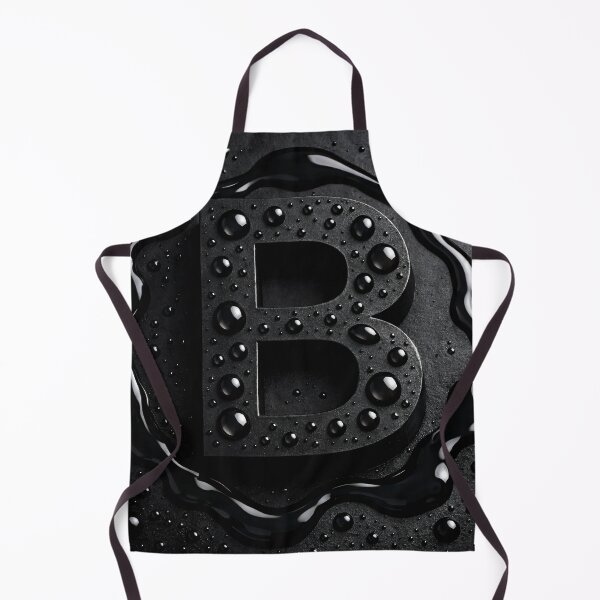 Item preview, Black Letter B Monogram – Dark Glossy Water Droplets Minimal 3D Typography designed and sold by Kaleidoscope Print.