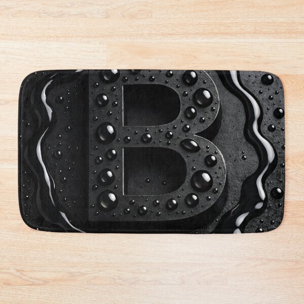 Item preview, Black Letter B Monogram – Dark Glossy Water Droplets Minimal 3D Typography designed and sold by Kaleidoscope Print.