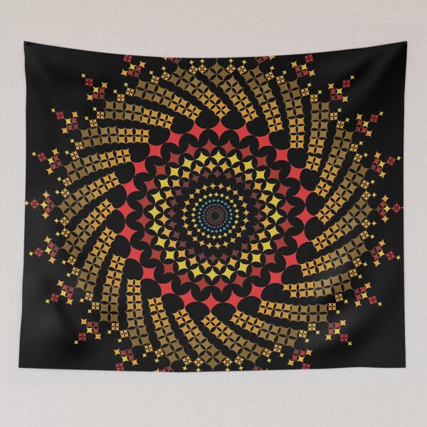 Item preview, Golden Spiral Mandala with Geometric Tribal Pattern designed and sold by PowerAntShop.