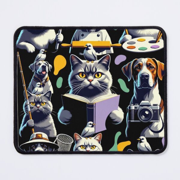 Item preview, Whimsical Pet Hobbies Collage - Cute Cat and Dog Career Mashup designed and sold by GenZFashion000.