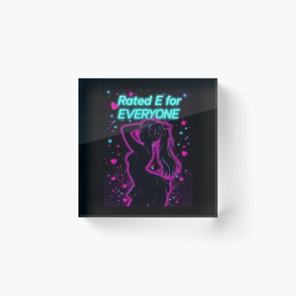 Item preview, Rating E For Everyone Wholesome Anime Girl Funny Neon Gamer Art designed and sold by ConfuseLab Shop.