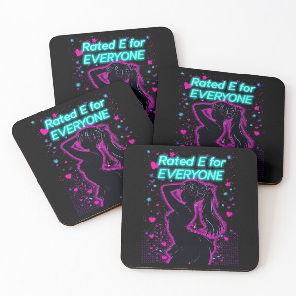 Item preview, Rating E For Everyone Wholesome Anime Girl Funny Neon Gamer Art designed and sold by ConfuseLab Shop.