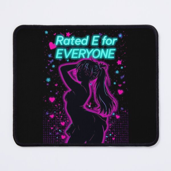 Item preview, Rating E For Everyone Wholesome Anime Girl Funny Neon Gamer Art designed and sold by ConfuseLab Shop.