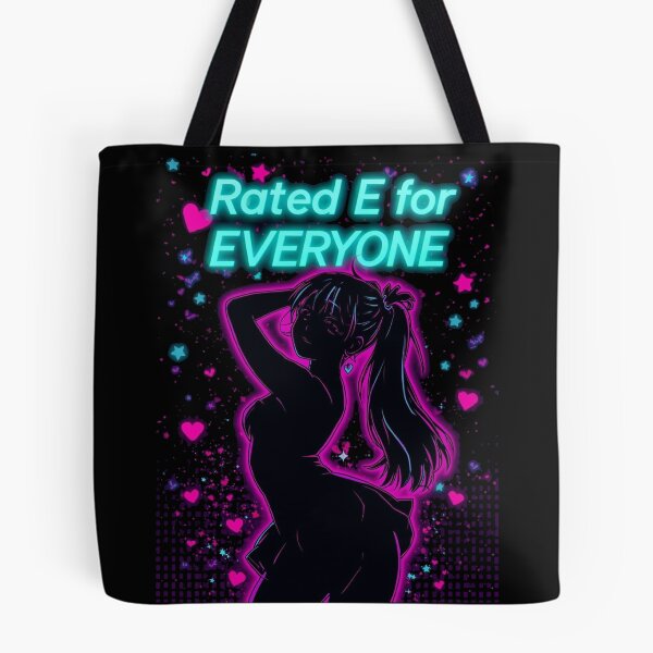 Item preview, Rating E For Everyone Wholesome Anime Girl Funny Neon Gamer Art designed and sold by ConfuseLab Alt.