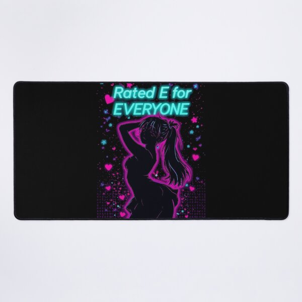 Item preview, Rating E For Everyone Wholesome Anime Girl Funny Neon Gamer Art designed and sold by ConfuseLab Alt.