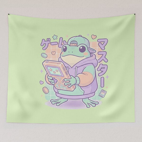 Item preview, Retro Frog Gamer T-Shirt – 90s Vaporwave Frog with Handheld Console, Japanese Katun Streetwear Graphic designed and sold by ZyxDes.