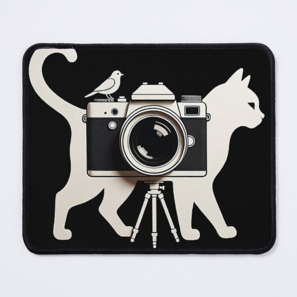 Item preview, Minimalist Cat Photographer - Vintage Camera Silhouette Art designed and sold by GenZFashion000.