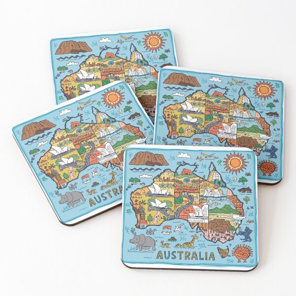 Item preview, Australia map doodle  designed and sold by Anisha  Vaz.