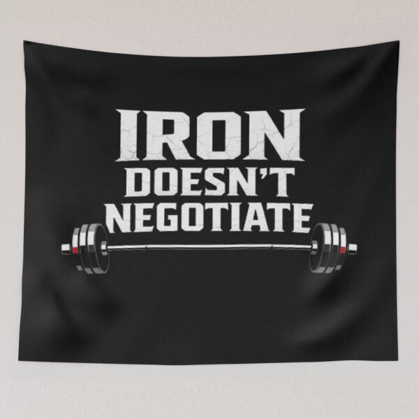 Item preview, Iron Doesn’t Negotiate – Hardcore Lifting Shirt designed and sold by wanado.