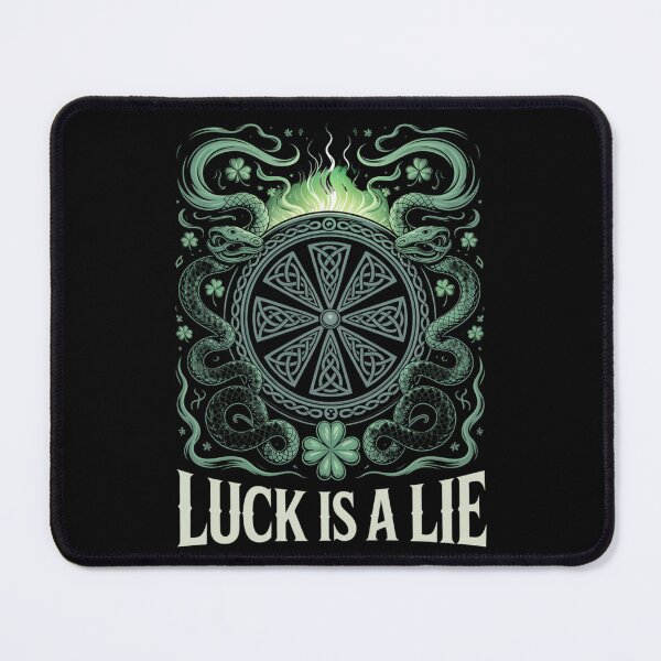 Item preview, Luck Is A Lie – Twin Serpent Celtic Wheel Shamrock Flame St. Patrick's Day designed and sold by DarylWelsh2024.