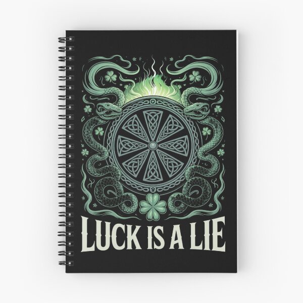 Item preview, Luck Is A Lie – Twin Serpent Celtic Wheel Shamrock Flame St. Patrick's Day designed and sold by DarylWelsh2024.