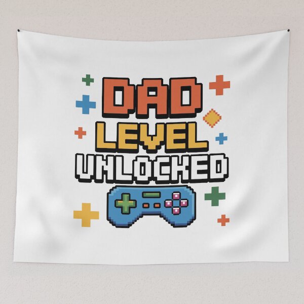 Item preview, Dad Level Unlocked Retro Gaming Father designed and sold by Merchrise.