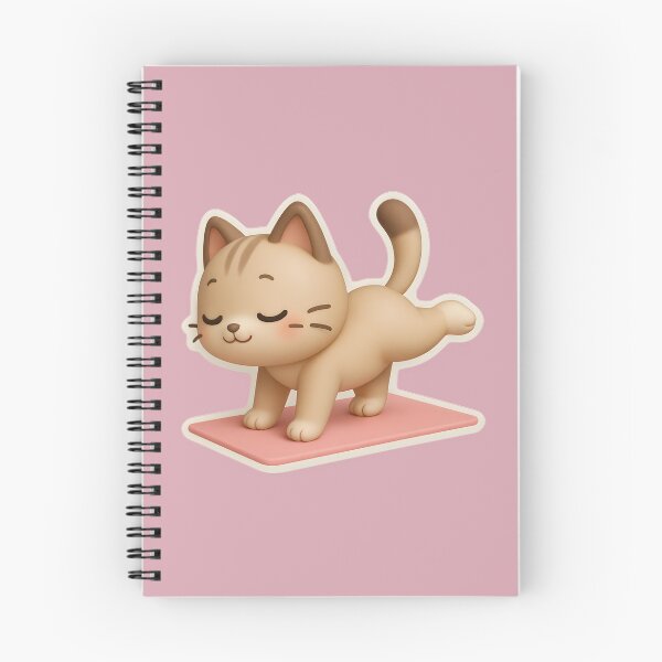 Item preview, Chibi Cat Yoga Pose on Pink Mat designed and sold by VibeShift Studio.