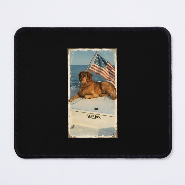 Item preview, Patriotic Golden Retriever American Flag Boat designed and sold by EricWynn72.
