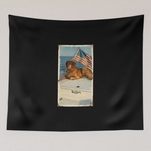 Item preview, Patriotic Golden Retriever American Flag Boat designed and sold by EricWynn72.