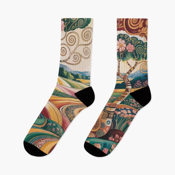 Item preview, Klimt Inspired Golden Art Nouveau Landscape – Ornamental Floral Pattern Luxury Wall Art designed and sold by Tamas Das.