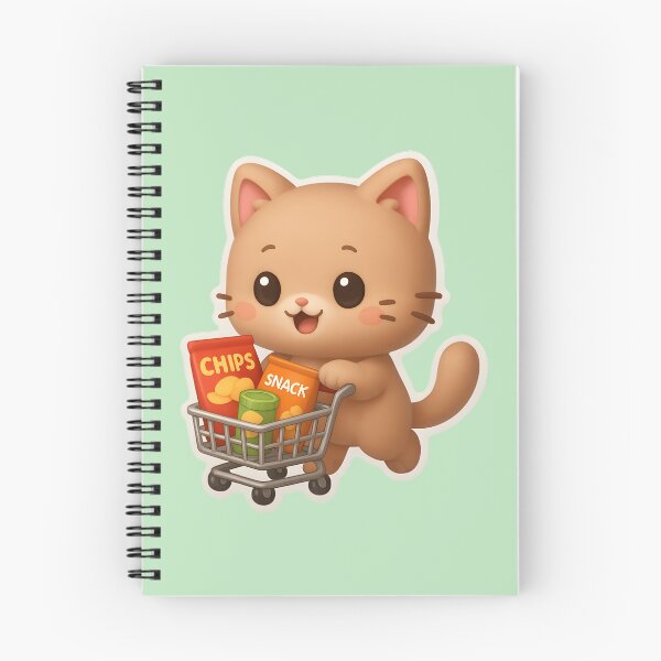 Item preview, Chibi Cat Grocery Shopping Mini Cart Snacks designed and sold by VibeShift Studio.