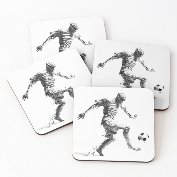 Item preview, Abstract Soccer Player Kick – Black & White Ink Action Football Art designed and sold by inkoutninja.