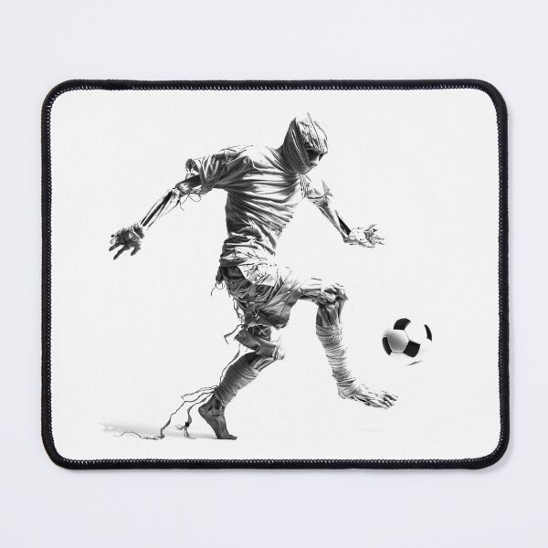 Item preview, Abstract Soccer Player Kick – Black & White Ink Action Football Art designed and sold by inkoutninja.