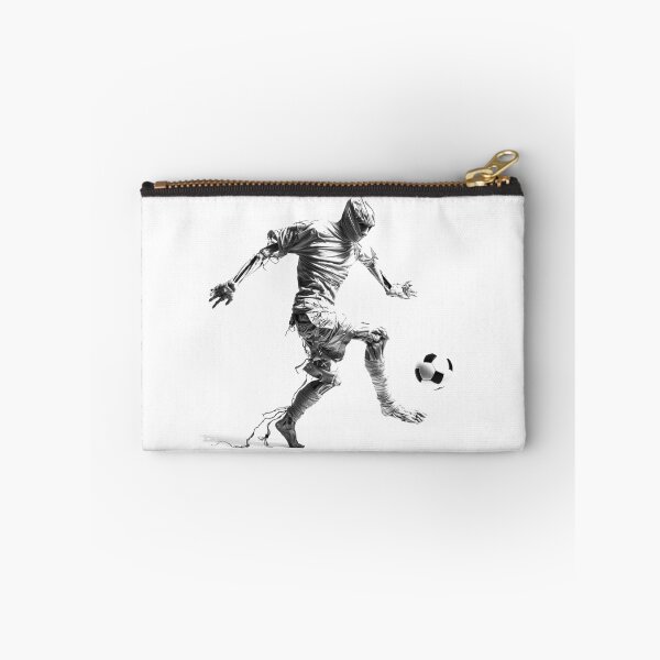Item preview, Abstract Soccer Player Kick – Black & White Ink Action Football Art designed and sold by inkoutninja.