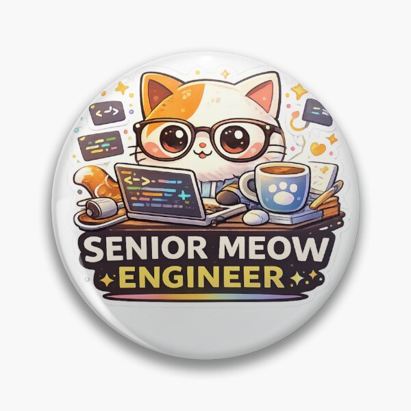 Item preview, Senior Meow Engineer Funny Programmer Cat designed and sold by LitlCalmStudio.