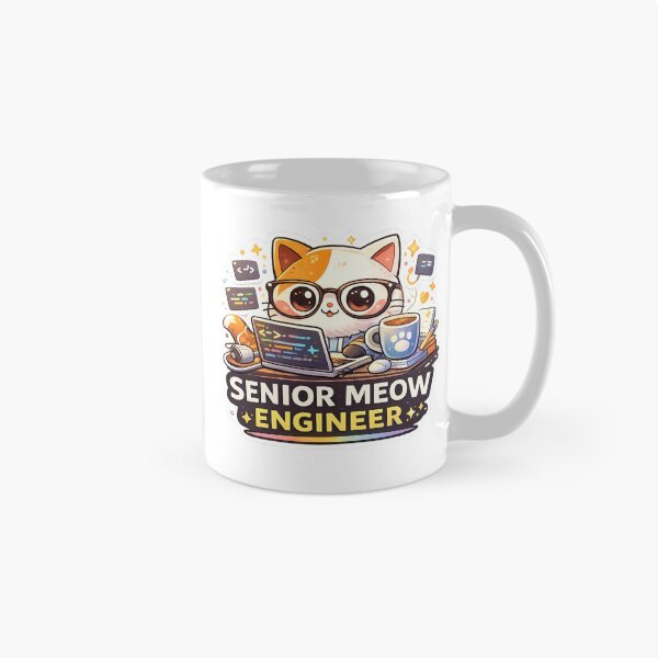 Item preview, Senior Meow Engineer Funny Programmer Cat designed and sold by LitlCalmStudio.