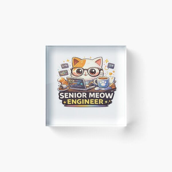 Item preview, Senior Meow Engineer Funny Programmer Cat designed and sold by LitlCalmStudio.
