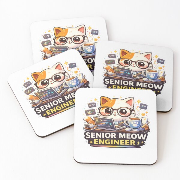 Item preview, Senior Meow Engineer Funny Programmer Cat designed and sold by LitlCalmStudio.