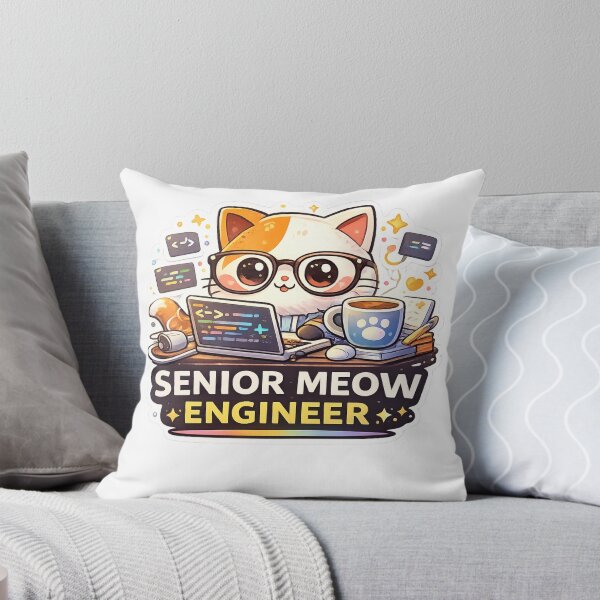 Item preview, Senior Meow Engineer Funny Programmer Cat designed and sold by LitlCalmStudio.