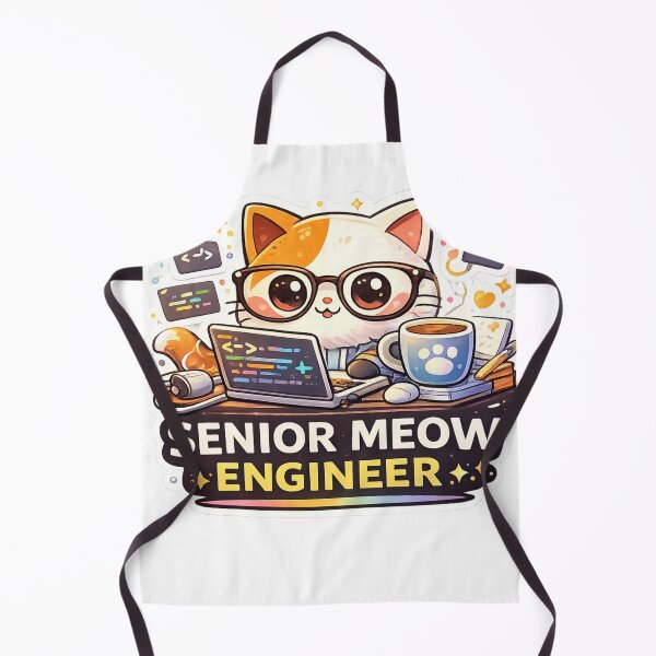 Item preview, Senior Meow Engineer Funny Programmer Cat designed and sold by LitlCalmStudio.
