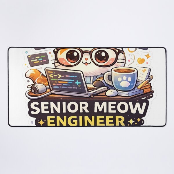 Item preview, Senior Meow Engineer Funny Programmer Cat designed and sold by LitlCalmStudio.