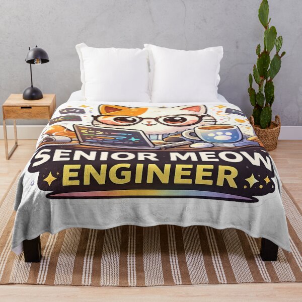 Item preview, Senior Meow Engineer Funny Programmer Cat designed and sold by LitlCalmStudio.