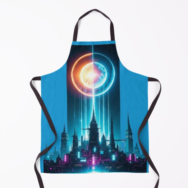 Item preview, Neon Cyberpunk Future City Under Cosmic Energy Sky designed and sold by Dzblack.