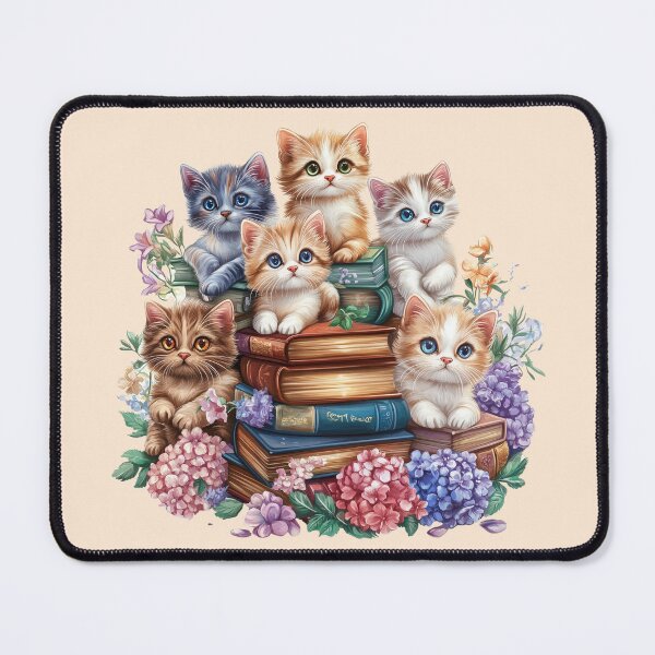 Item preview, Bookish Kitten Pile designed and sold by bubblyrainbow.